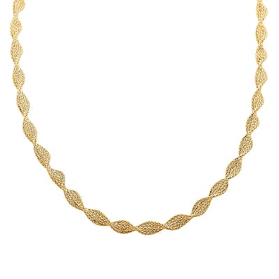 Spirali Italian 14K Yellow Gold Twisted Marquise Link Chain Necklace 18 Inches 13.36 Grams