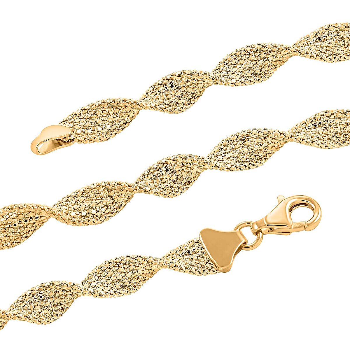 Spirali Italian 14K Yellow Gold Twisted Marquise Link Chain Necklace 18 Inches 13.36 Grams image number 5