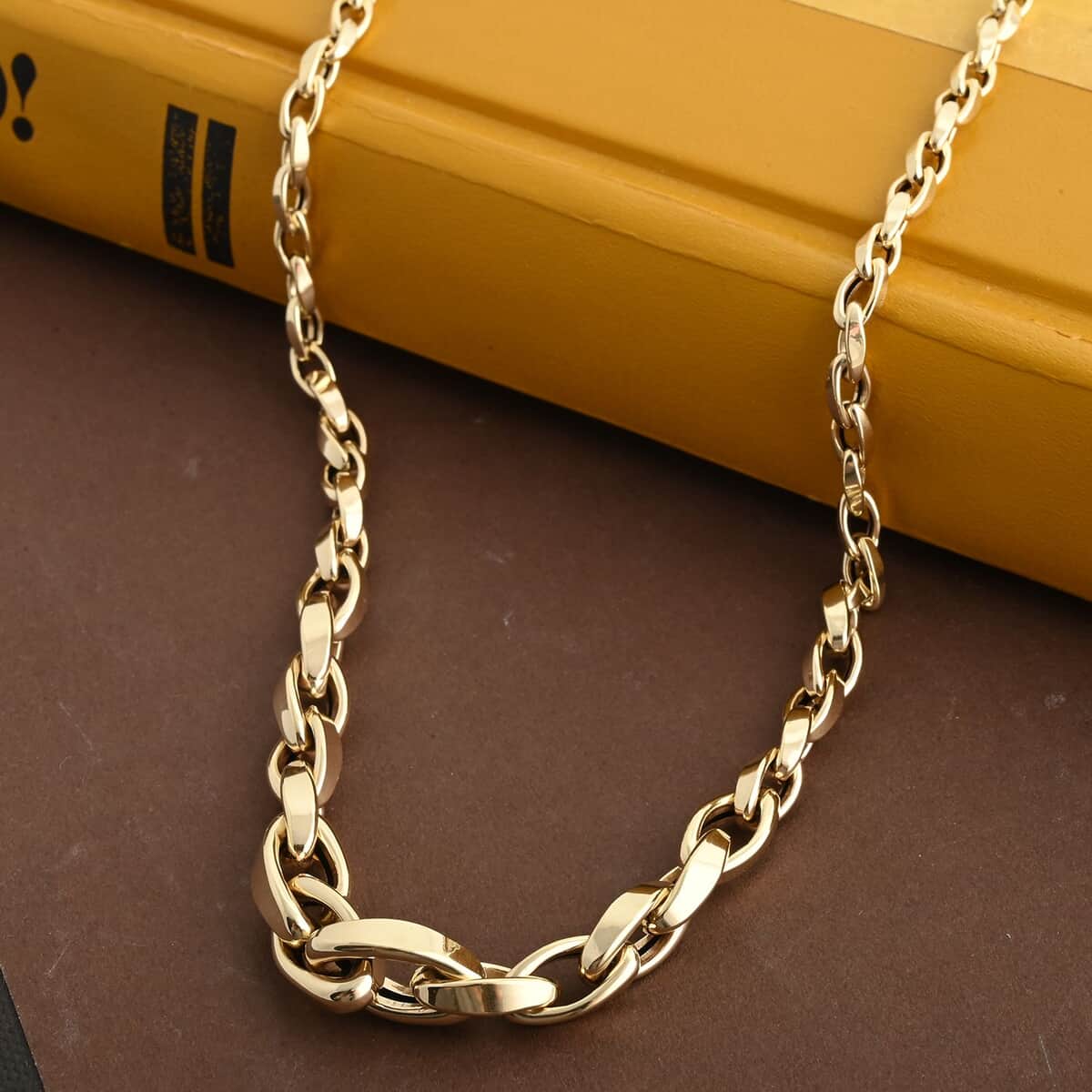 Spirali Italian 10K Yellow Gold Link Necklace 18-20 Inches 7.30 Grams image number 1