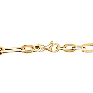 Italian 10K Yellow Gold Alternate Paper Clip Chain Necklace 18 Inches 3.79 Grams