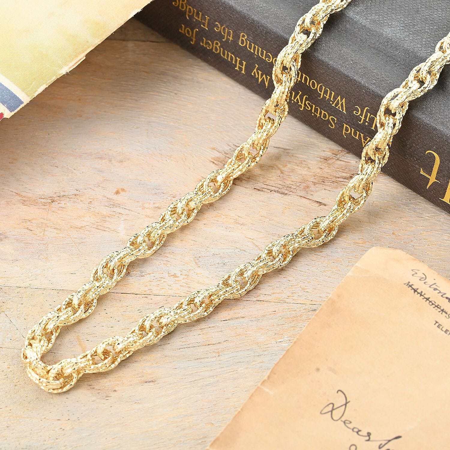 Torchon Italian 14K Yellow Gold Link Necklace (24 Inches) (12.35 g)
