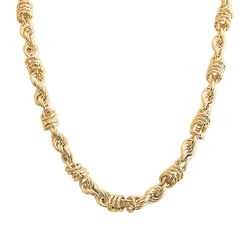 Abbracci Italian 10K Yellow Gold Diamond-cut Rope Necklace 18 Inches 12.46 Grams