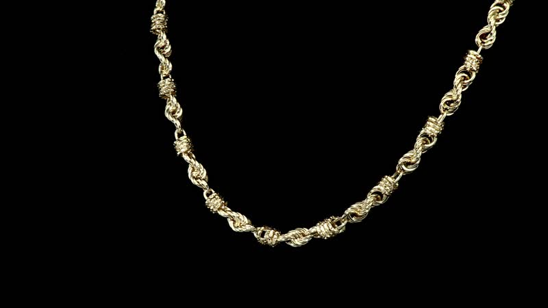 Abbracci Italian 10K Yellow Gold Diamond-cut Rope Necklace 18 Inches 12.46 Grams