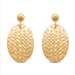 Italian Diamond-cut Oval Earrings in 10K Yellow Gold 1.25 Grams