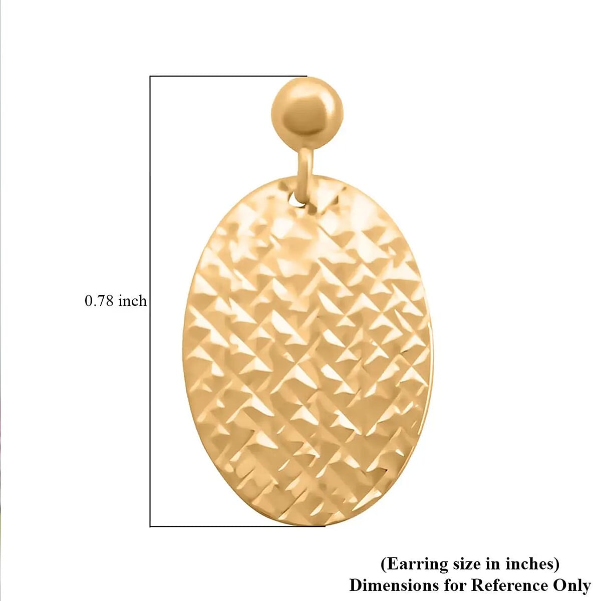 Italian Diamond-cut Oval Earrings in 10K Yellow Gold 1.25 Grams image number 6