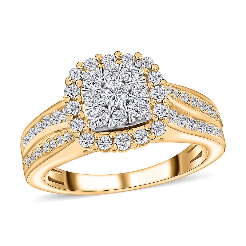G-H, I1-I2 Diamond 1.00 ctw Ring in 10K Yellow Gold (Size 10.0) 4.30 Grams