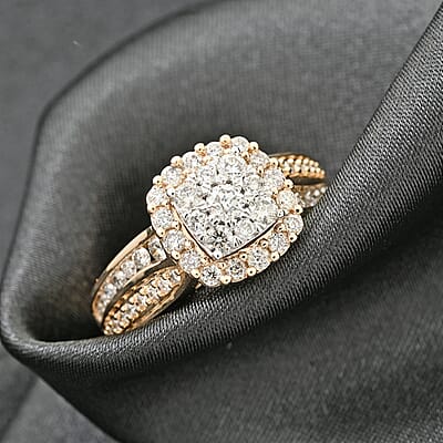 G-H, I1-I2 Diamond 1.00 ctw Ring in 10K Yellow Gold (Size 10.0) 4.30 Grams