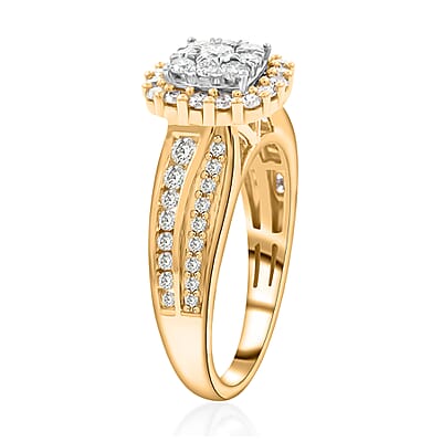 G-H, I1-I2 Diamond 1.00 ctw Ring in 10K Yellow Gold (Size 10.0) 4.30 Grams
