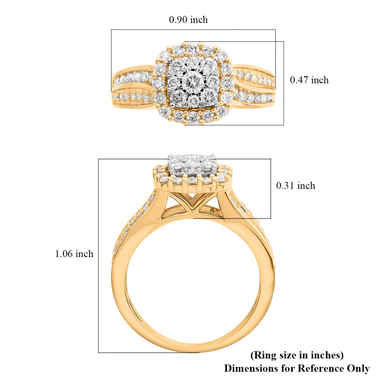 10K Yellow Gold G-H I1-I2 Diamond Ring (Size 10.0) 4.30 Grams 1.00 ctw (Del. in 7-10 Days) image number 5