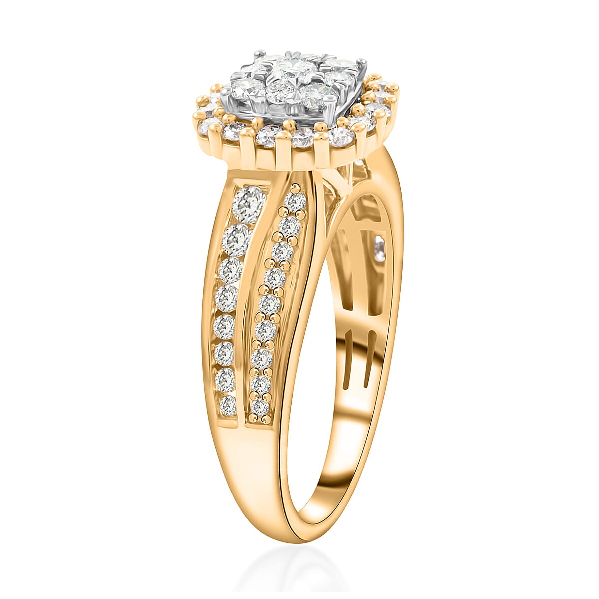 G-H, I1-I2 Diamond 1.00 ctw Ring in 10K Yellow Gold (Size 10.5) 4.30 Grams image number 3