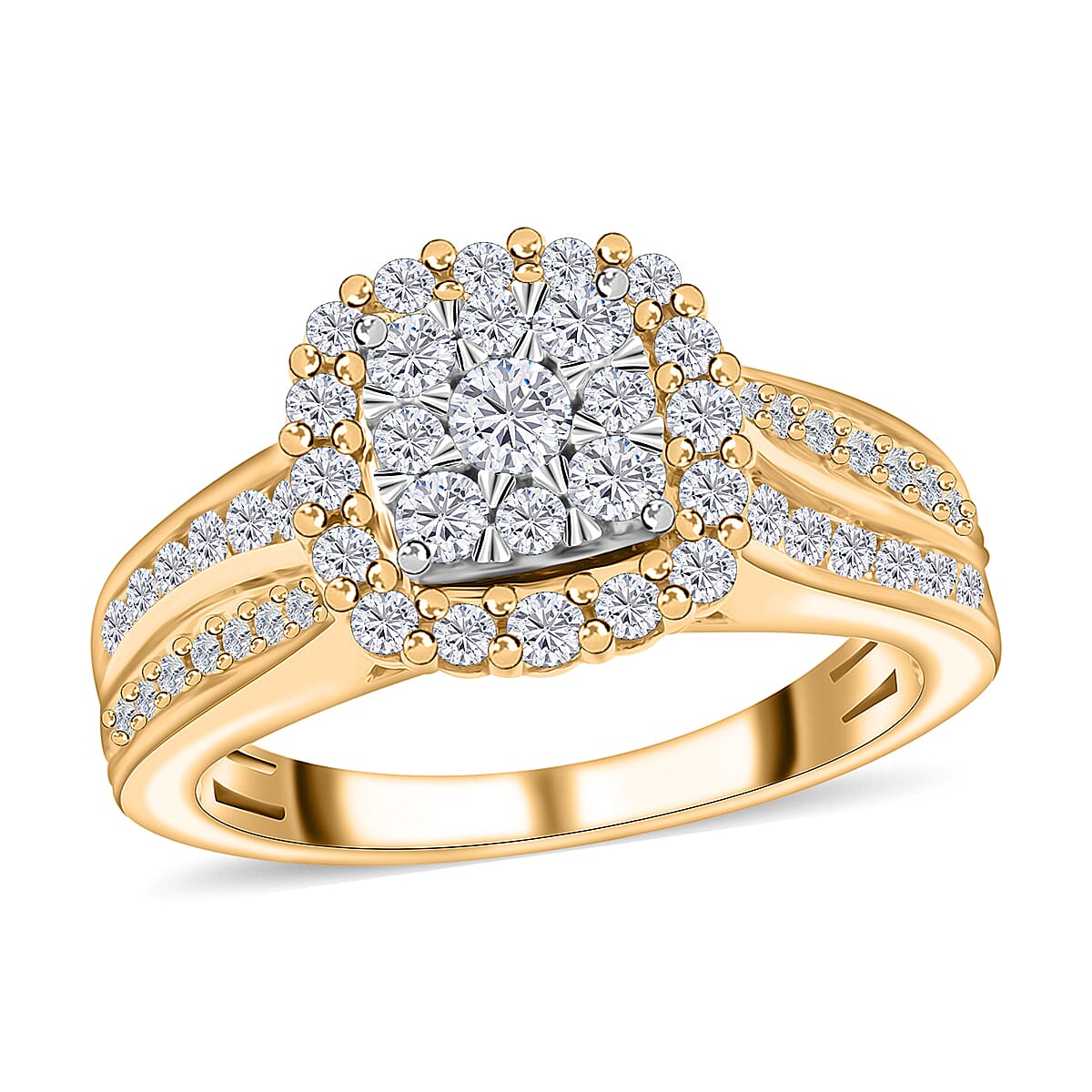 10K Yellow Gold G-H I1-I2 Diamond Ring (Size 10.0) 4.30 Grams 1.00 ctw (Del. in 7-10 Days)