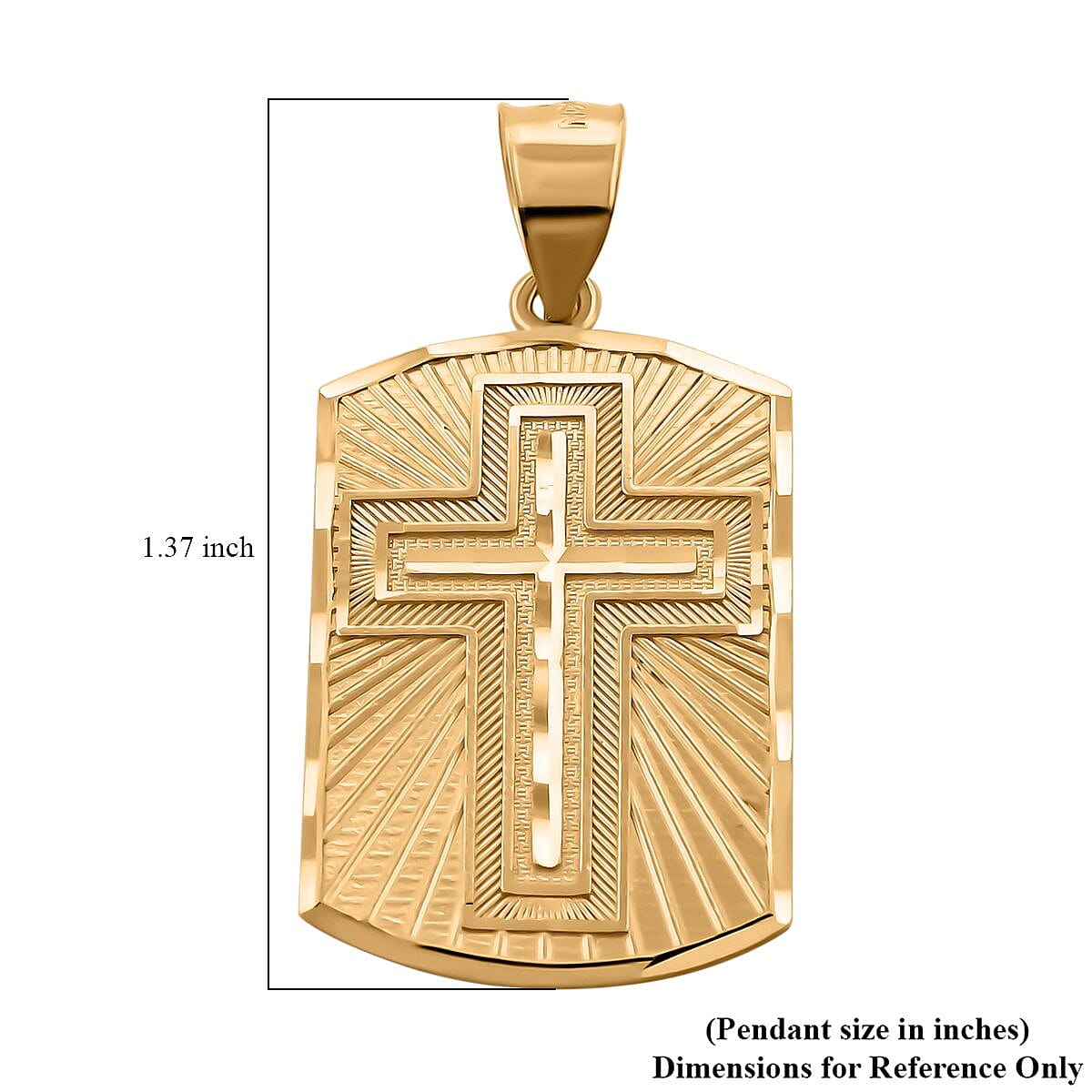Made In America 10K Yellow Gold Cross Pendant 2.5 Grams