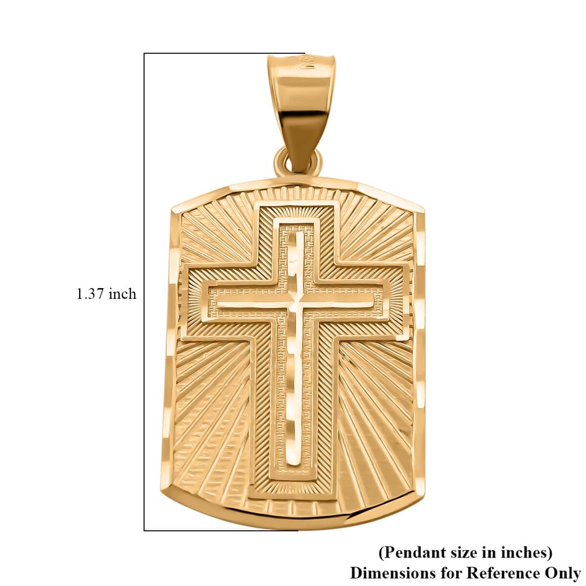 Made In America 10K Yellow Gold Cross Pendant 2.5 Grams image number 4