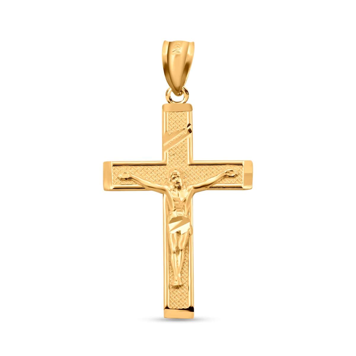 Made In America 10K Yellow Gold Crucifix Pendant 1.60 Grams image number 0