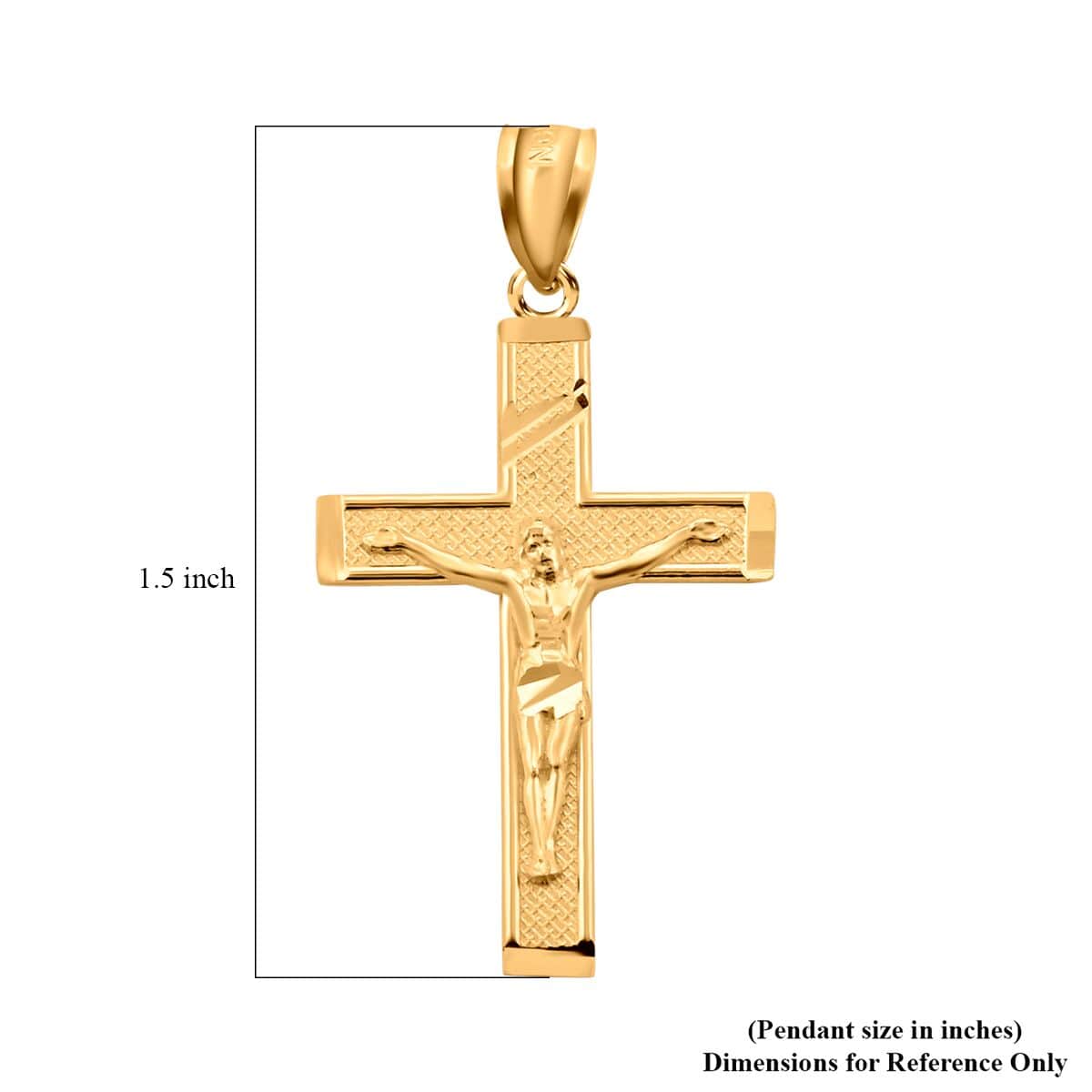 Made In America 10K Yellow Gold Crucifix Pendant 1.60 Grams image number 4