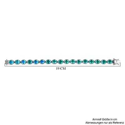 Peacock Triplet Quartz 26.10 ctw Cluster Bracelet in Rhodium Over Sterling Silver (7 In) (15.61 g)