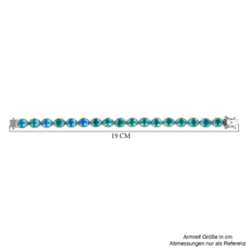 Peacock Triplet Quartz 26.10 ctw Cluster Bracelet in Rhodium Over Sterling Silver (7 In) (15.61 g)
