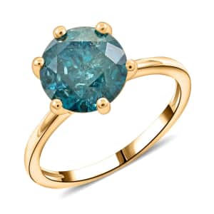 Luxoro 10K Yellow Gold Blue Diamond Ring (Size 8.0) 3.50 ctw