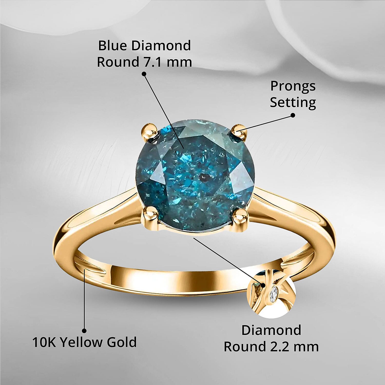 Buy Luxoro Blue Diamond and White Diamond 2.25 ctw Ring in 10K