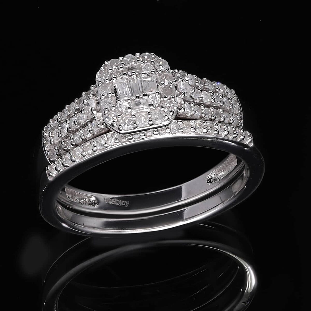 Diamond Stackable Ring in Platinum Over Sterling Silver (Size 7.0) 0.50 ctw image number 1