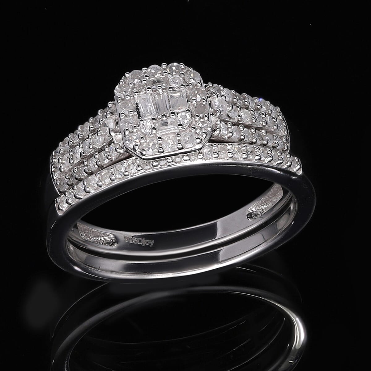 Diamond Stackable Ring in Platinum Over Sterling Silver (Size 8.0) 0.50 ctw image number 1