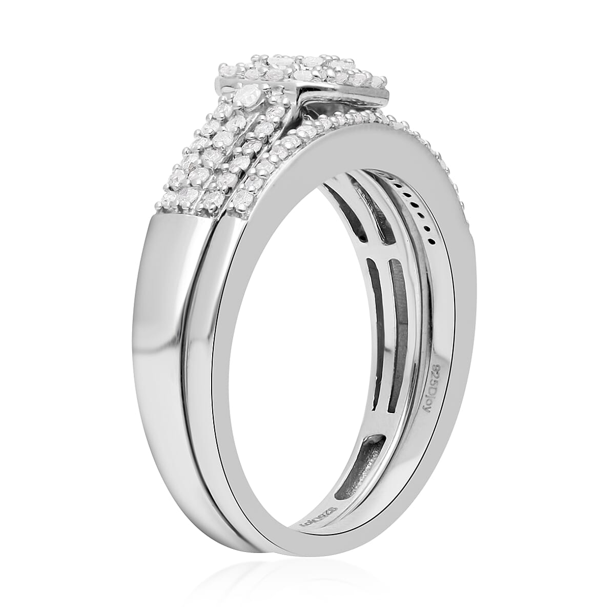 Diamond Stackable Ring in Platinum Over Sterling Silver (Size 8.0) 0.50 ctw image number 3