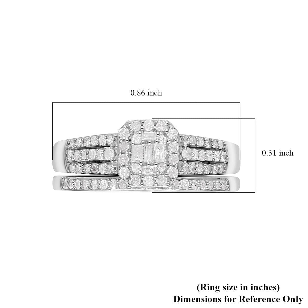Diamond Stackable Ring in Platinum Over Sterling Silver (Size 8.0) 0.50 ctw image number 5