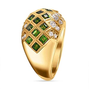 Chrome Diopside and White Zircon2.97 ctw Ring in 14K YG Over Sterling Silver (Size 9)