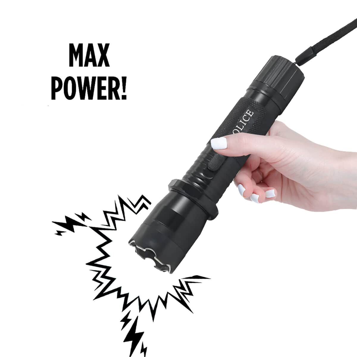 Stun Gun Flashlight -Black image number 3