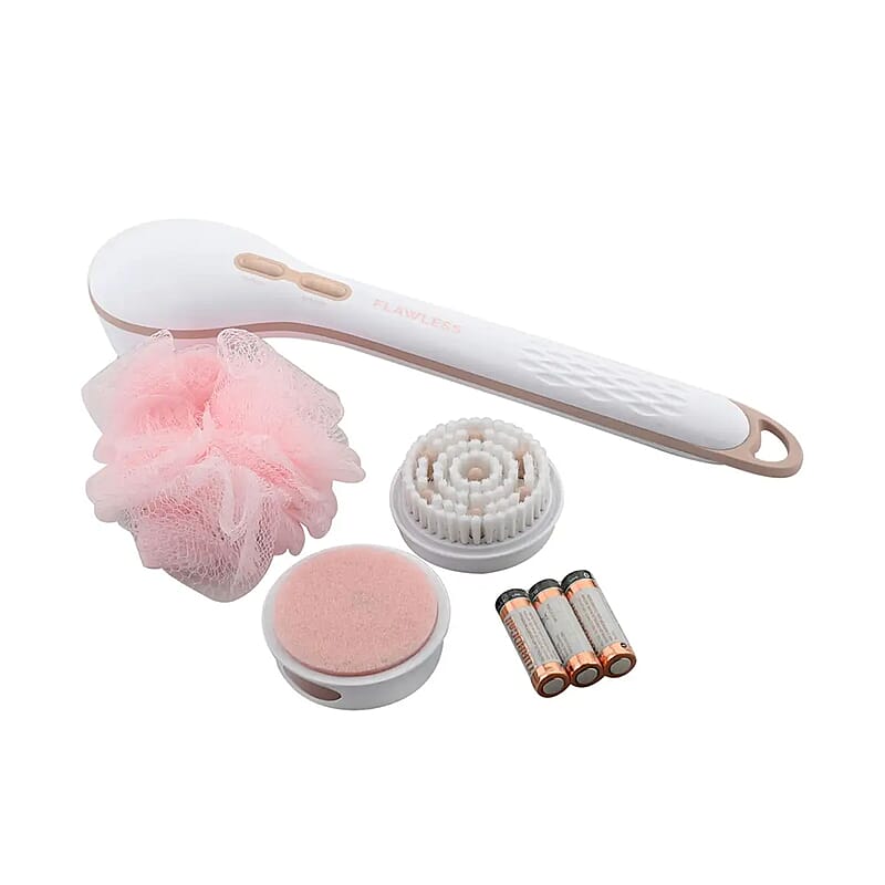 Flawless Spinning Spa Brush with 3 Interchangeable Heads