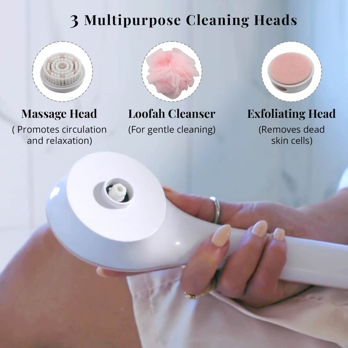 Mother’s Day Gift Flawless Spinning Spa Brush with 3 Interchangeable Heads image number 2
