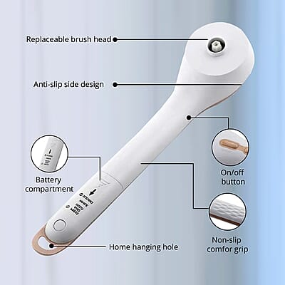 Flawless Spinning Spa Brush with 3 Interchangeable Heads