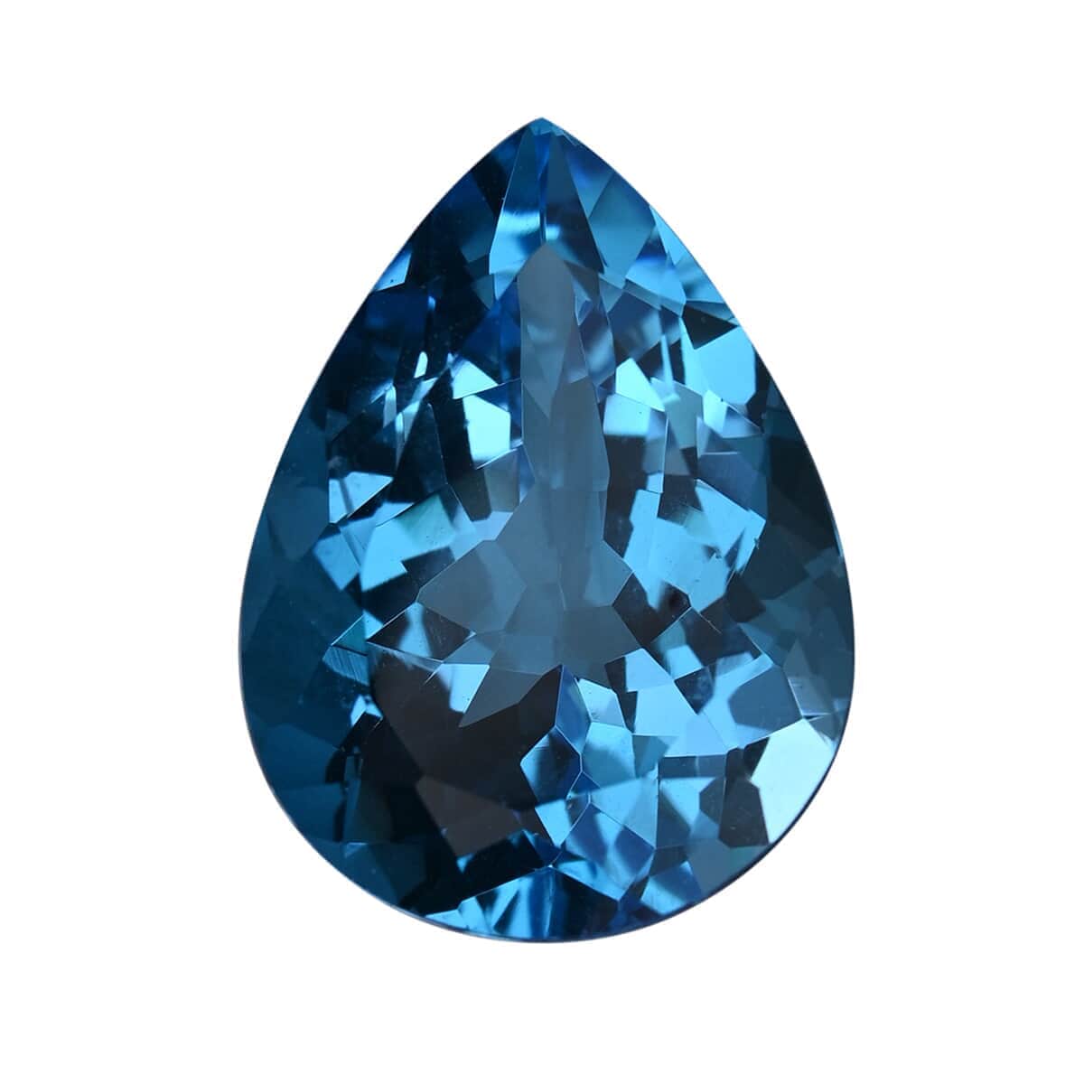 AAAA Swiss Blue Topaz (Pear 16x12 mm) 8.00 ctw Loose Gemstone image number 0