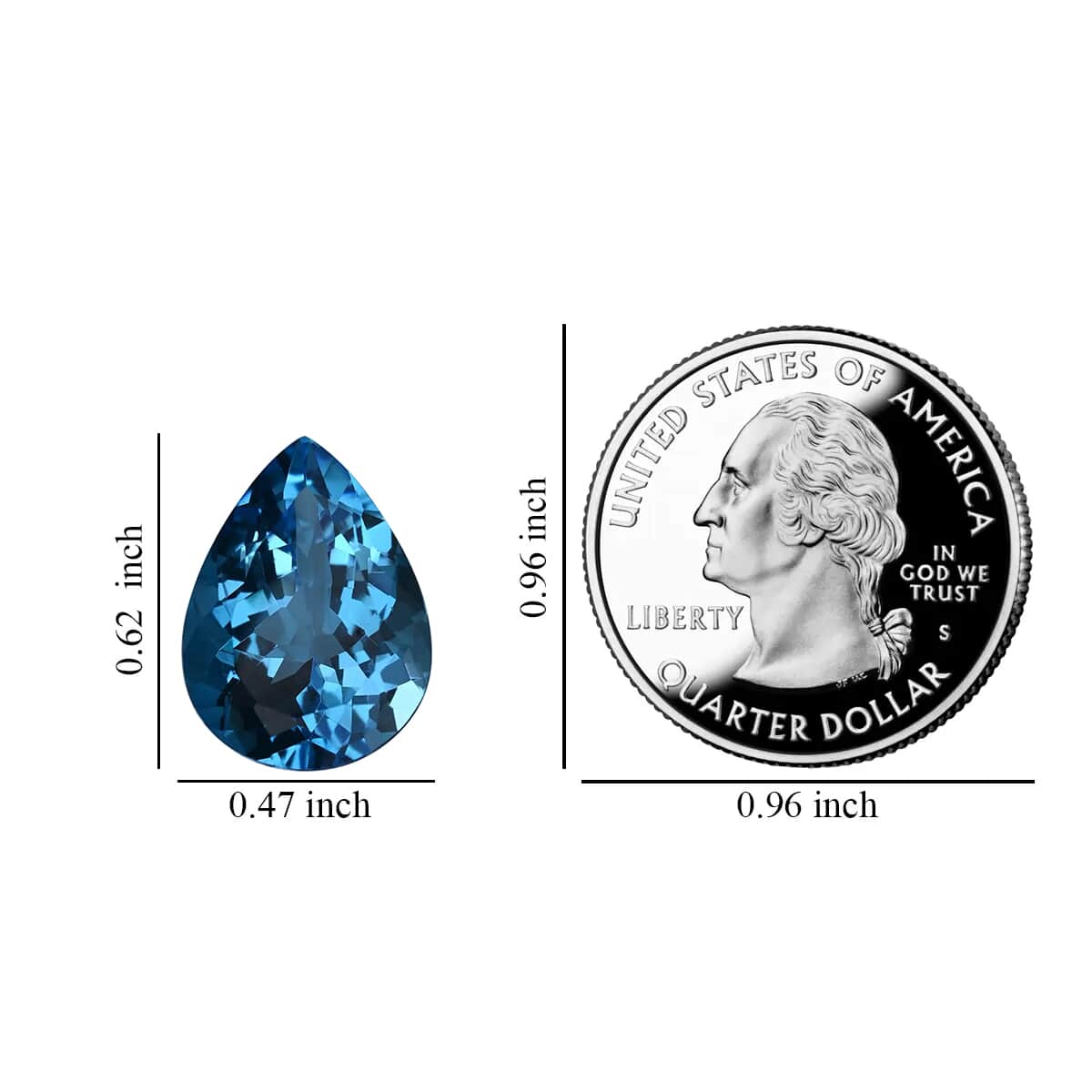 AAAA Swiss Blue Topaz (Pear 16x12 mm) 8.00 ctw Loose Gemstone image number 2