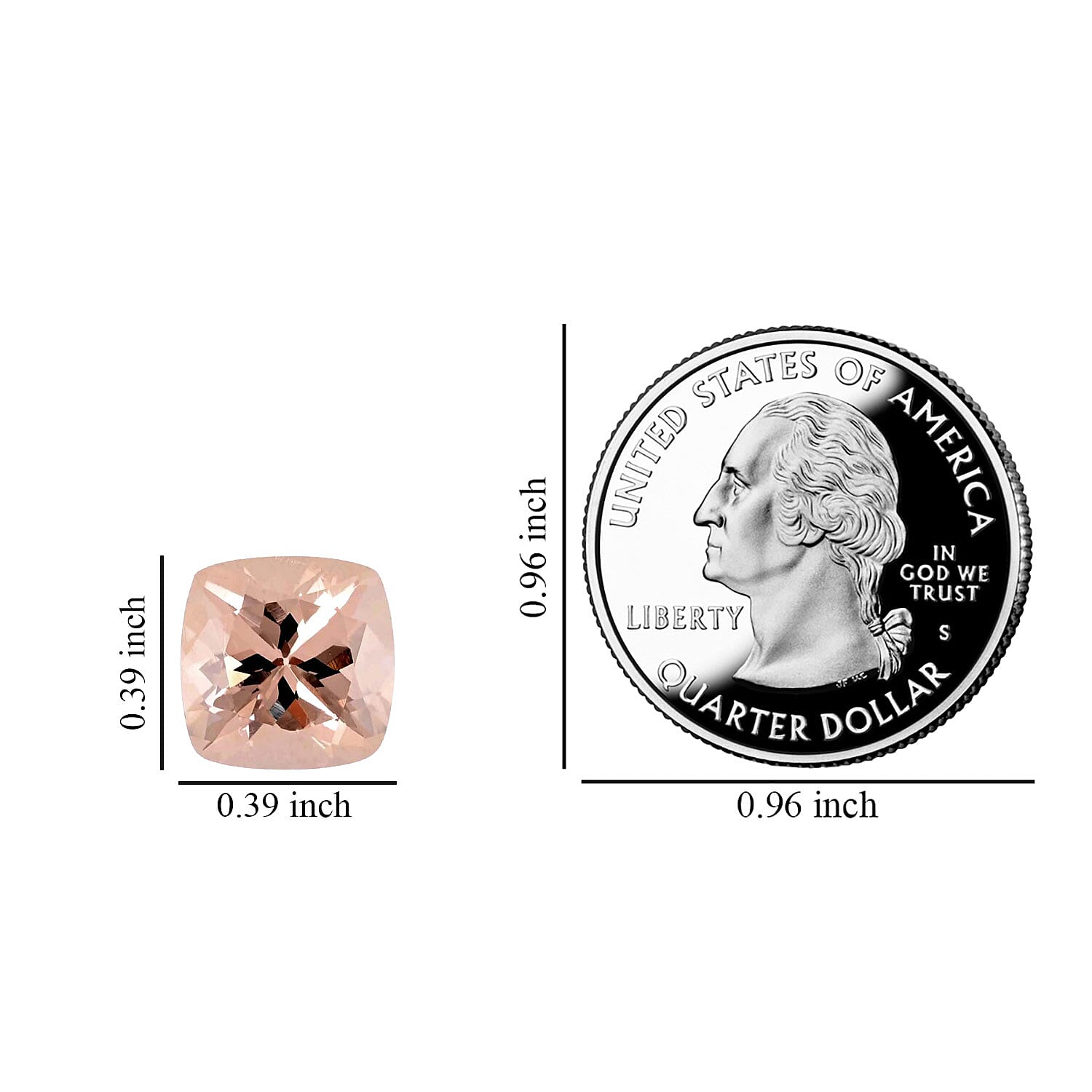 AAA Marropino Morganite, Cushion Morganite For Ring and Pendant, Loose Gemstone For Jewelry (Cush 10 mm) 3.00 ctw