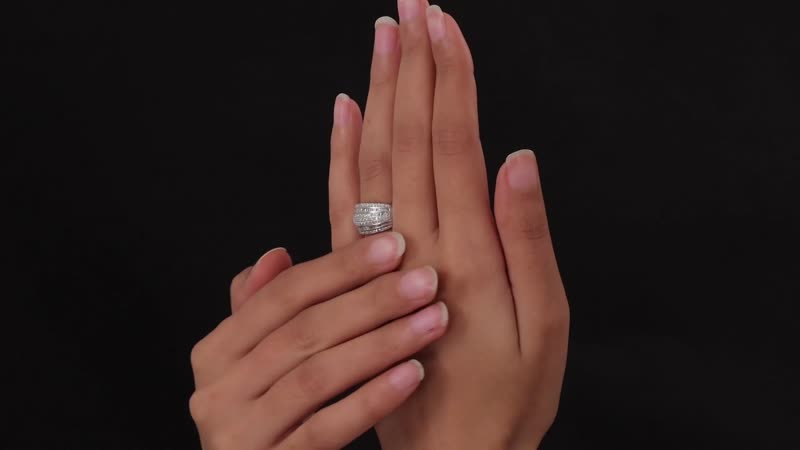 Diamond Ring in Rhodium Over Sterling Silver (Size 7.0) 1.00 ctw