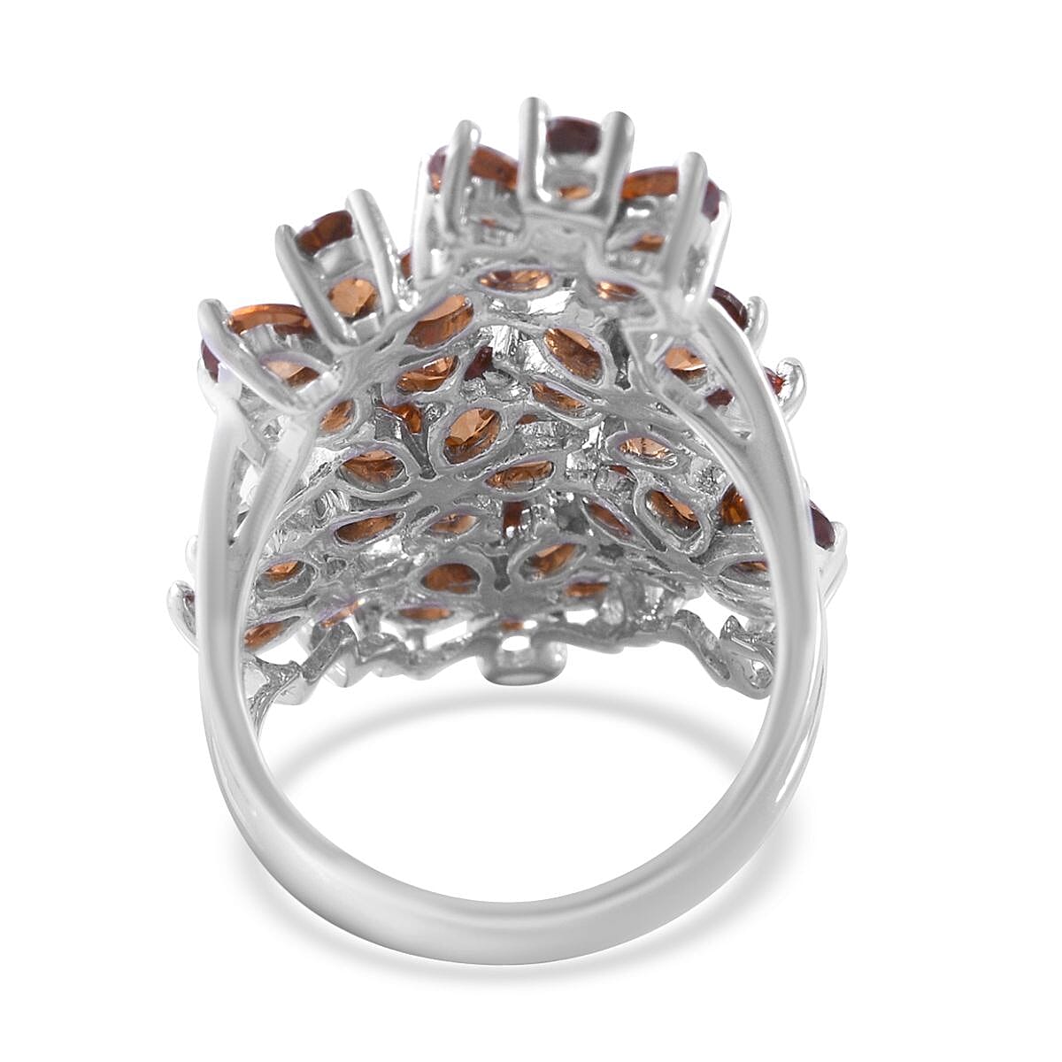 Yellow and White Zircon Floral Ring in Platinum Over Sterling Silver (Size 10.0) 9.00 ctw image number 3