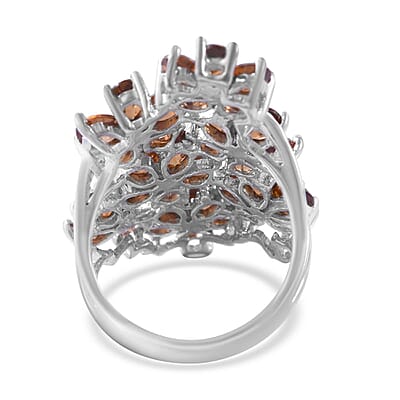 Yellow and White Zircon Floral Ring in Platinum Over Sterling Silver (Size 10.0) 9.00 ctw