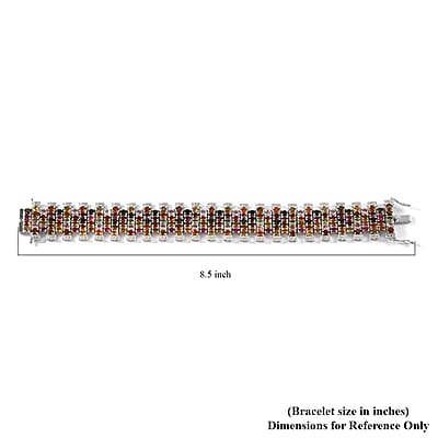 Multi-Tourmaline Bracelet in Platinum Over Sterling Silver (6.50 In) 27.50 ctw