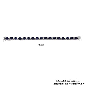 Masoala Sapphire (D) and White Zircon Bracelet in Platinum Over Sterling Silver (7.25 In) 30.75 ctw