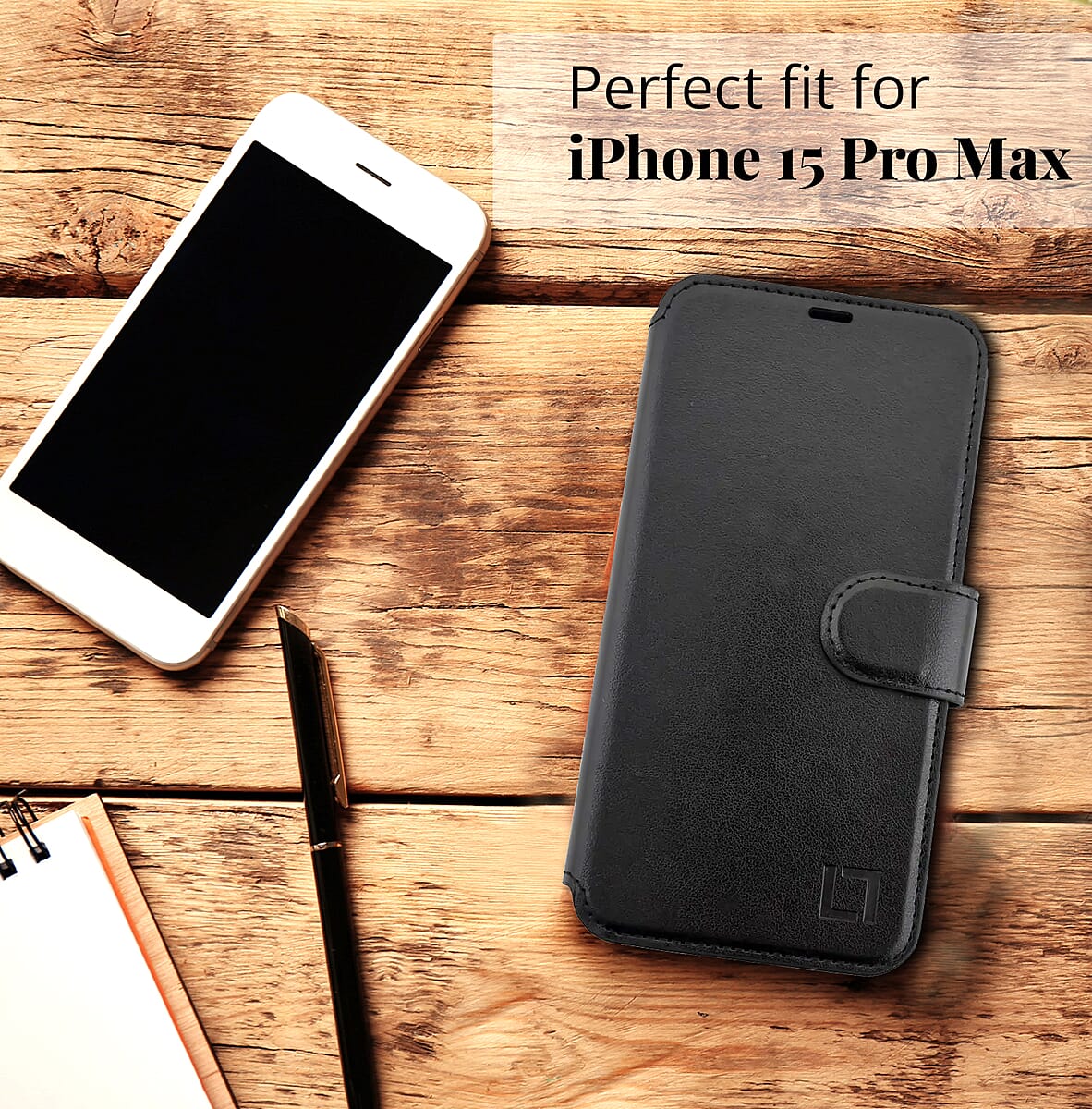 Lupa Legacy iPhone Wallet Case for iPhone 15 Pro Max -Black image number 1