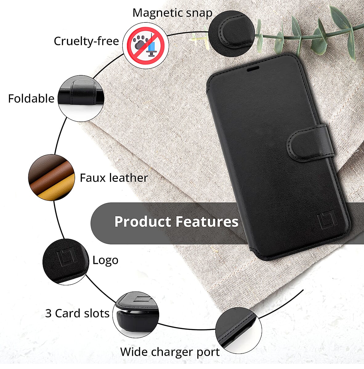 Lupa Legacy iPhone Wallet Case for iPhone 15 Pro Max -Black image number 2