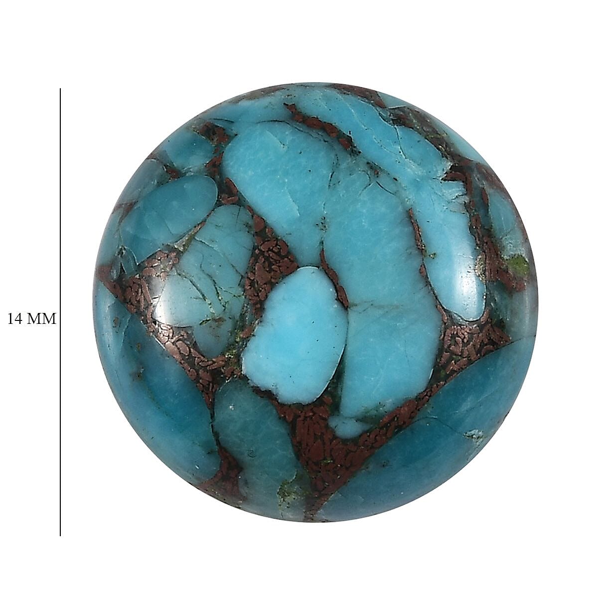 AA Blue Turquoise (Rnd 14 mm) 6.28 ctw image number 3