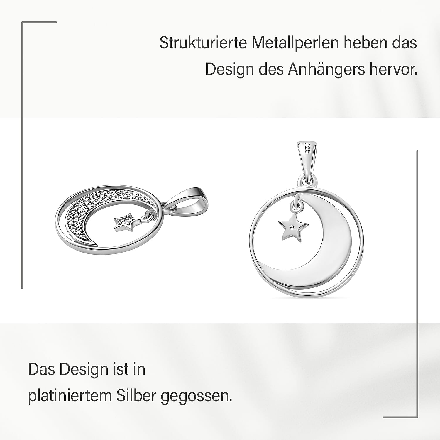 White Diamond Pendant in Platinum Over Sterling Silver