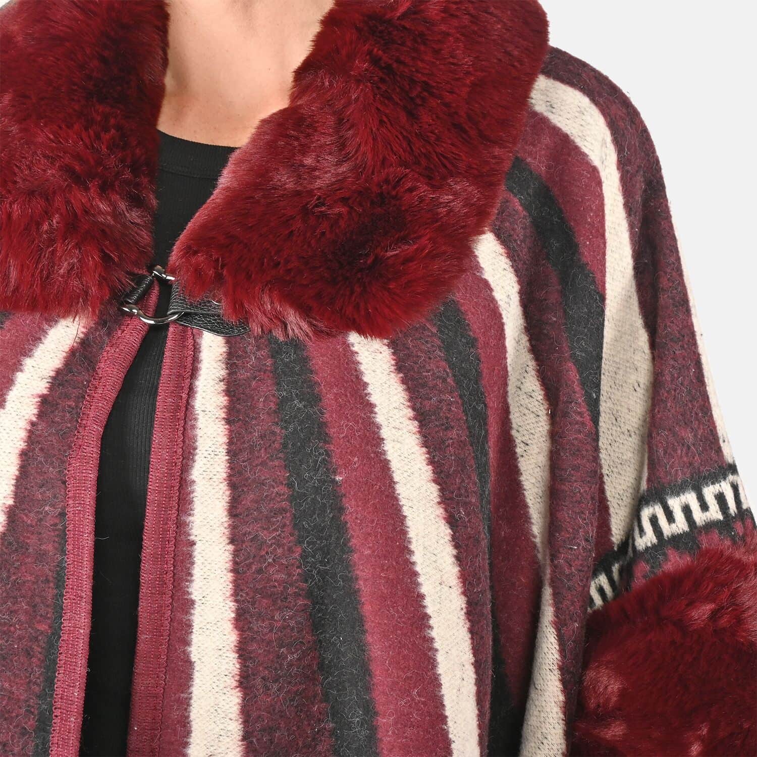 Burgundy on sale fur cape