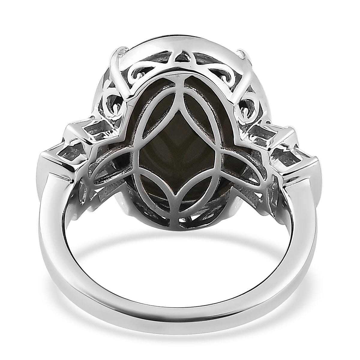 Boulder Opal Triplet and Moissanite 7.15 ctw Ring in Platinum Over Sterling Silver (Size 10.0) 