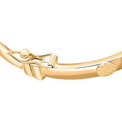 Elegante Italian 10K Yellow Gold Diamond-cut Coin Hinged Bangle Bracelet (6.75 In) 4.60 Grams