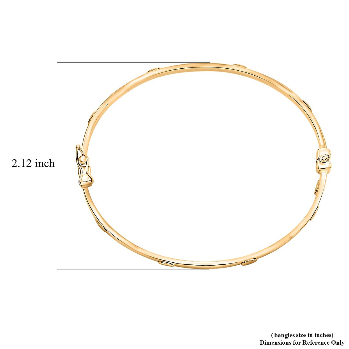 Elegante Italian 10K Yellow Gold Diamond-cut Coin Hinged Bangle Bracelet (6.75 In) 4.60 Grams image number 4