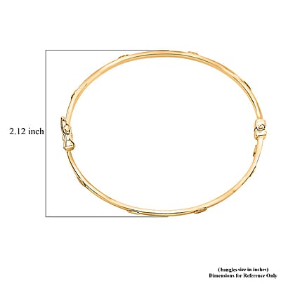 Elegante Italian 10K Yellow Gold Diamond-cut Coin Hinged Bangle Bracelet (6.75 In) 4.60 Grams