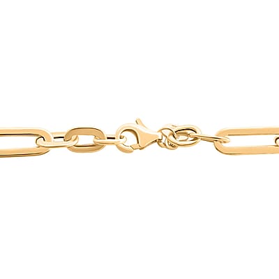Italian 10K Yellow Gold Alternata Paperclip Bracelet (7.50 In) 1.77 Grams